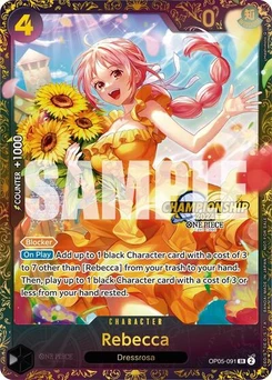 One Piece-Karte Rebecca (October Championship 2024 Online Regional) OP05-091