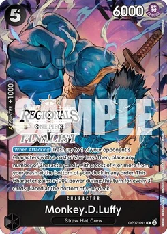 One Piece-Karte Monkey.D.Luffy (091) (Offline Regional 2024 Vol. 3) [Finalist] OP07-091v2