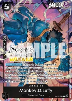 One Piece-Karte Monkey.D.Luffy (091) (Offline Regional 2024 Vol. 3) [Winner] OP07-091v3