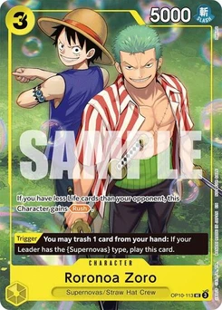 One Piece-Karte Roronoa Zoro (Learn Together Deck Set - Set Sail Event) OP10-113v2