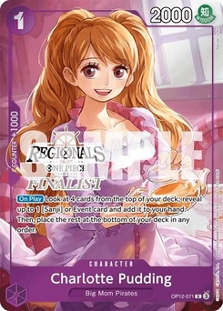 One Piece-Karte Charlotte Pudding (Regionals Finalist Card Set 26-27) OP12-071v3