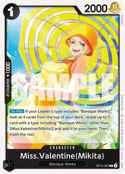 One Piece-Karte Miss.Valentine(Mikita) (Tournament Pack 2026 Vol. 3) OP14-087
