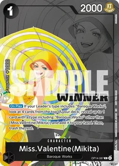 One Piece-Karte Miss.Valentine(Mikita) (Winner Pack 2026 Vol. 3) OP14-087v2