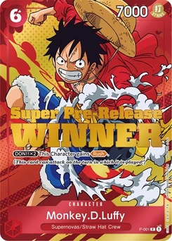 One Piece-Karte Monkey.D.Luffy (Super Pre-Release) [Winner] P-001v13