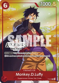 One Piece-Karte Monkey.D.Luffy (001) (Offline Regional 2024 Vol. 2) [Participant] P-001v2