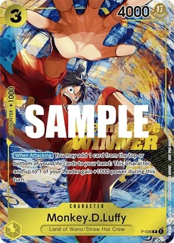 One Piece-Karte Monkey.D.Luffy (Pre-Release Tournament) (Winner) P-036v2