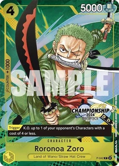 One Piece-Karte Roronoa Zoro (CS 2024 Event Pack Finalist) P-042