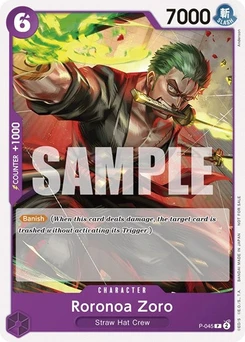 One Piece-Karte Roronoa Zoro (OP-06 Pre-Release Tournament) [Participant] P-045
