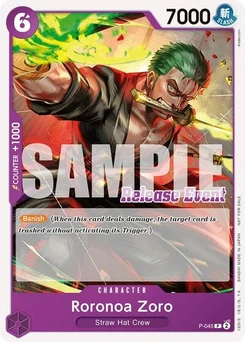 One Piece-Karte Roronoa Zoro (ST15 - ST20 Release Event Pack) P-045v3