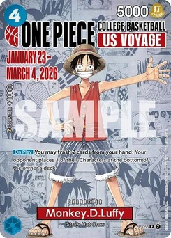 One Piece-Karte Monkey.D.Luffy (055) (College Basketball US Voyage) P-055