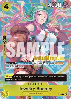 One Piece-Karte Jewelry Bonney (Heroines Battle Winner Pack) P-113v2