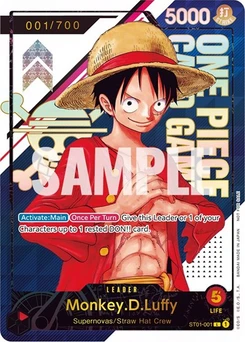 One Piece-Karte Monkey.D.Luffy - ST01-001 [Serial Number] ST01-001