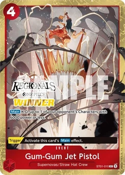One Piece-Karte Gum-Gum Jet Pistol (Online Regional 2024) [Winner] ST01-015v6