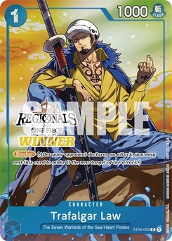 One Piece-Karte Trafalgar Law (Offline Regional 2024 Vol. 2) [Winner] ST03-008v8