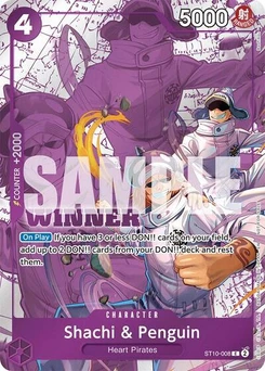One Piece-Karte Shachi & Penguin (Winner Pack 2025 Vol. 4) ST10-008v2