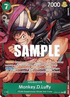 One Piece-Karte Monkey.D.Luffy (041) (Alternate Art) OP02-041v2