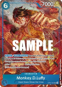 One Piece-Karte Monkey.D.Luffy (062) (Alternate Art) OP02-062v2