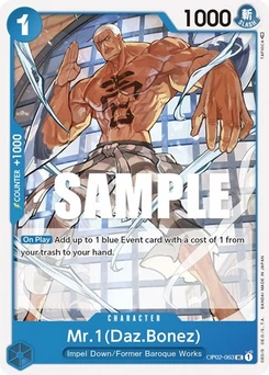 One Piece-Karte Mr.1 (Daz.Bonez) OP02-063