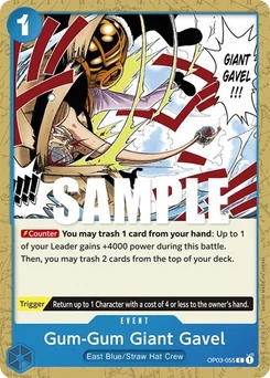 One Piece-Karte Gum-Gum Giant Gavel OP03-055