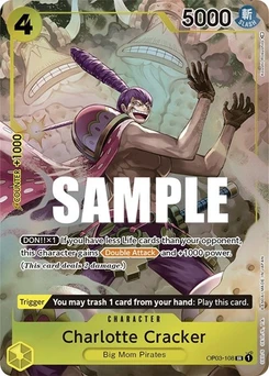 One Piece-Karte Charlotte Cracker (Alternate Art) OP03-108v2