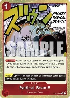 One Piece-Karte Radical Beam!! (Textured Foil) OP01-029v2