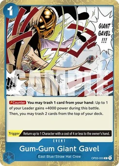 One Piece-Karte Gum-Gum Giant Gavel (Jolly Roger Foil) OP03-055