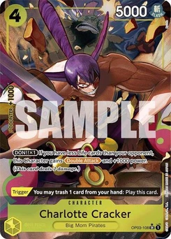 One Piece-Karte Charlotte Cracker (Alternate Art) OP03-108