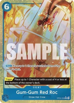 One Piece-Karte Gum-Gum Red Roc (Alternate Art) OP04-056