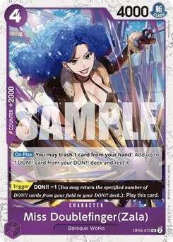 One Piece-Karte Miss Doublefinger(Zala) (Jolly Roger Foil) OP05-073v2