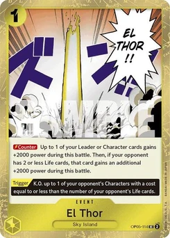 One Piece-Karte El Thor (Jolly Roger Foil) OP05-114