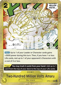 One Piece-Karte Two-Hundred Million Volts Amaru (Jolly Roger Foil) OP05-115v2