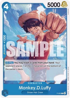 One Piece-Karte Monkey.D.Luffy (P-055) (Reprint) P-055v3