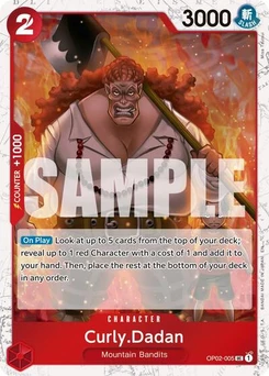 One Piece-Karte Curly.Dadan (Pirate Foil) OP02-005
