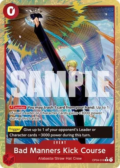 One Piece-Karte Bad Manners Kick Course (Alternate Art) OP04-016
