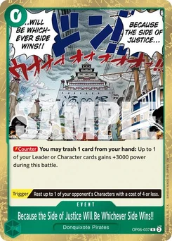 One Piece-Karte Because the Side of Justice Will Be Whichever Side Wins!! (Reprint) OP05-037
