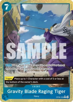One Piece-Karte Gravity Blade Raging Tiger (Alternate Art) OP06-058