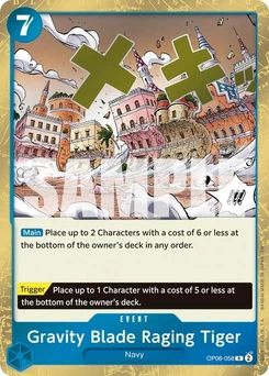 One Piece-Karte Gravity Blade Raging Tiger (Reprint) OP06-058v2