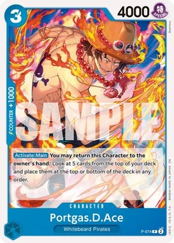 One Piece-Karte Portgas.D.Ace - P-074 (Pirate Foil) P-074