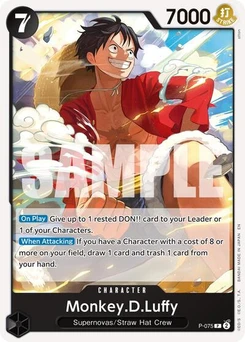 One Piece-Karte Monkey.D.Luffy - P-075 (Reprint) P-075v2