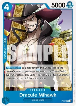 One Piece-Karte Dracule Mihawk - P-081 (Reprint) P-081v2