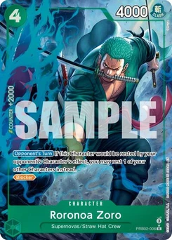 One Piece-Karte Roronoa Zoro - PRB02-006 (Alternate Art) PRB02-006v2