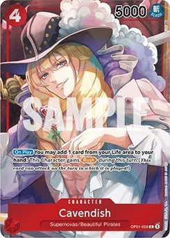 One Piece-Karte Cavendish (Box Topper) OP01-008v2