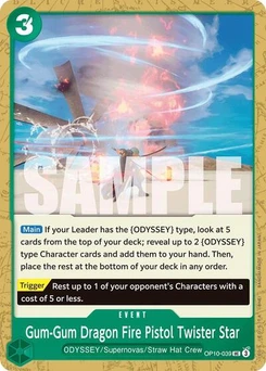 One Piece-Karte Gum-Gum Dragon Fire Pistol Twister Star OP10-039