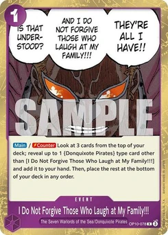One Piece-Karte I Do Not Forgive Those Who Laugh at My Family!!! OP10-078