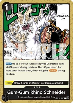 One Piece-Karte Gum-Gum Rhino Schneider OP10-097