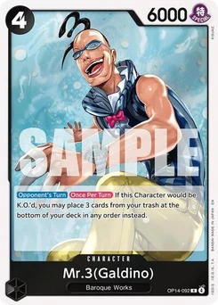 One Piece-Karte Mr.3(Galdino) OP14-092