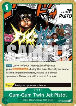 One Piece-Karte Gum-Gum Twin Jet Pistol OP16-039