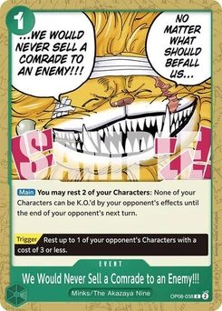 One Piece-Karte We Would Never Sell a Comrade to an Enemy!!! OP08-038