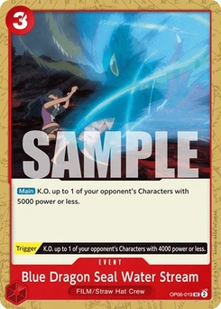One Piece-Karte Blue Dragon Seal Water Stream OP06-019