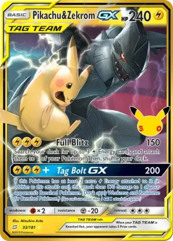 Pokémon-Karte Pikachu & Zekrom GX 008/000